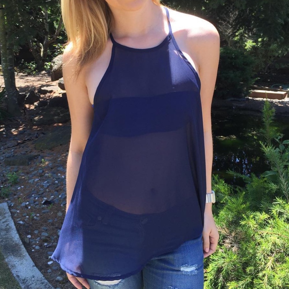 Dark Blue Sheer Tank